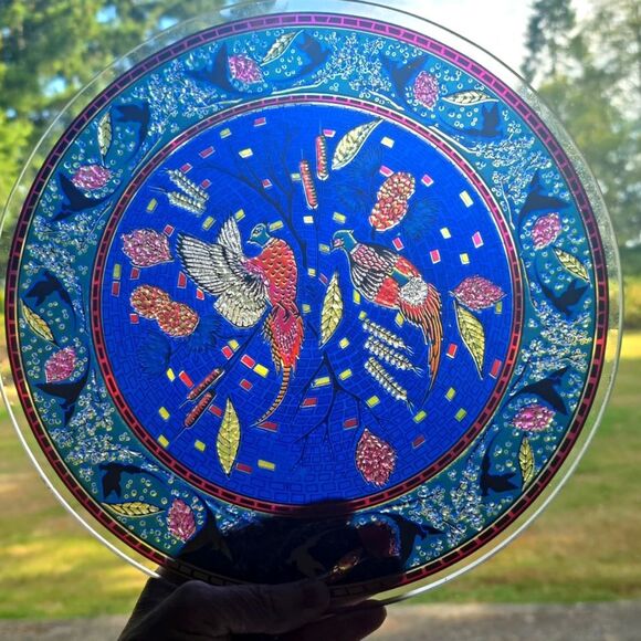 Vintage Houze Art Glass Decorative Mosaic Plate.Excellent Cond! - Picture 1 of 10